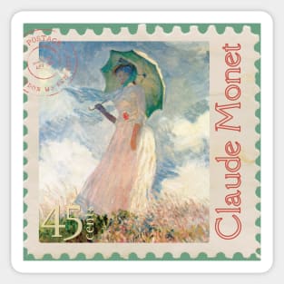 Claude Monet Vintage Stamp Design Sticker
